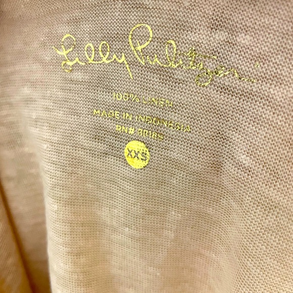 Lilly Pulitzer Gold Linen Ruffle Tank Top - Picture 6 of 6